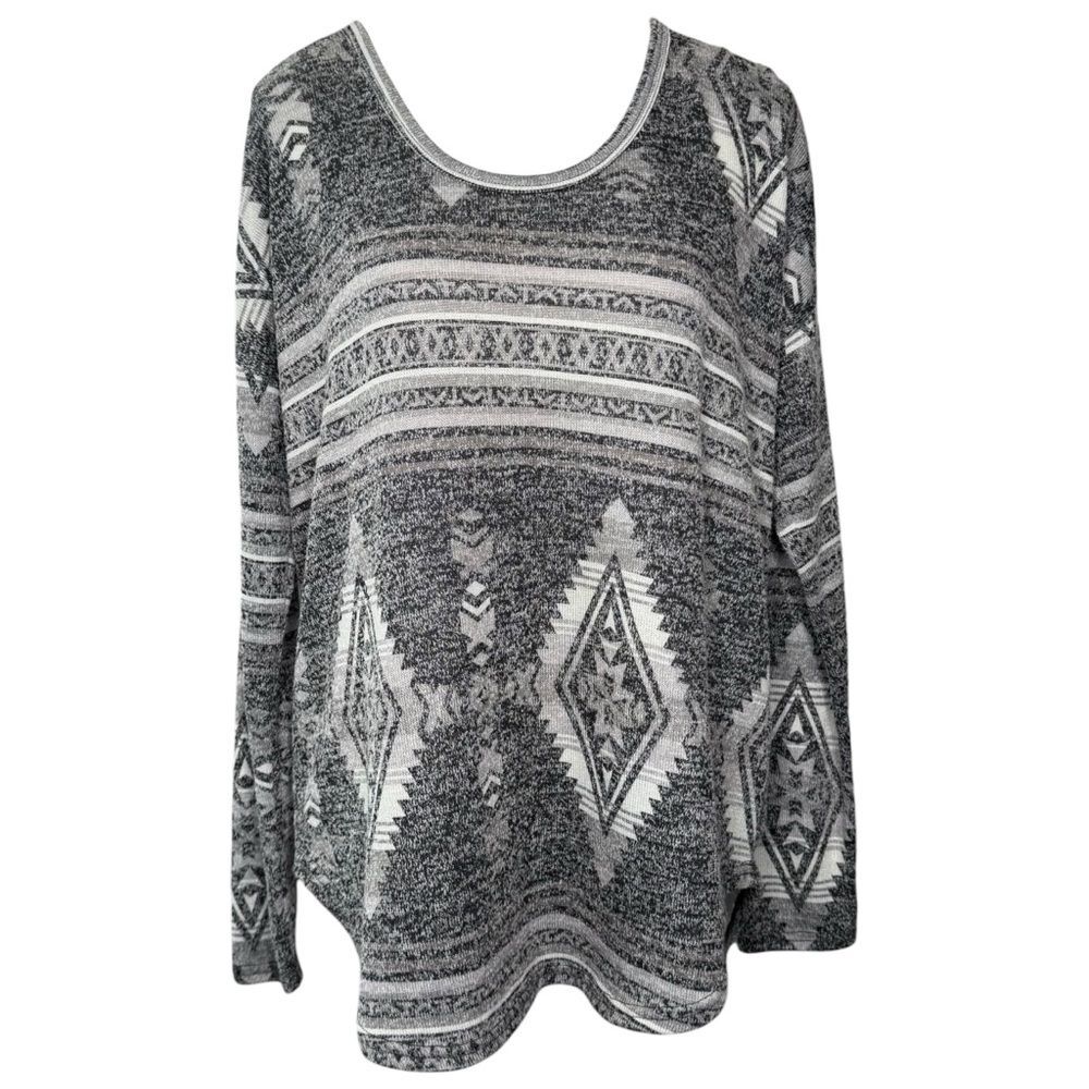 |EUC| PANHANDLE Western Print Long Sleeve Sweater